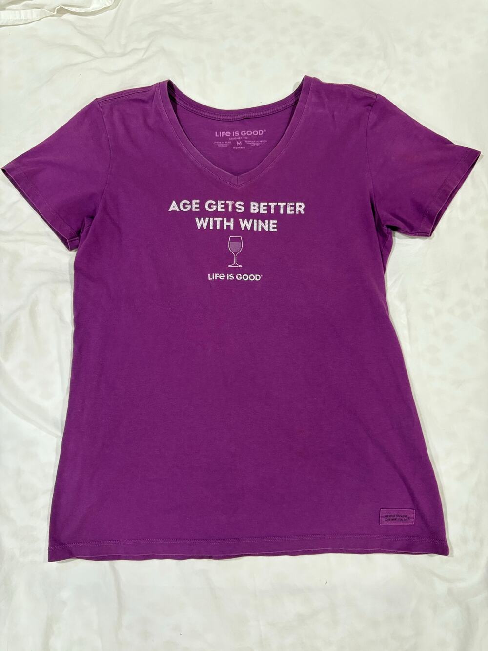 Life is Good Crusher Tee Purple Wine Shirt Size Medium